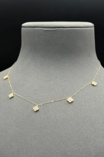 شوكر وردة ذهب تصميم الماس عيار 18 وزن 1.5 جرام