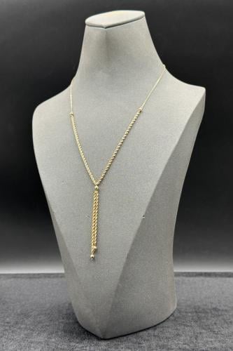 عقد مجدول نازل ذهب صافي ايطالي عيار 18 وزن من 1.7...