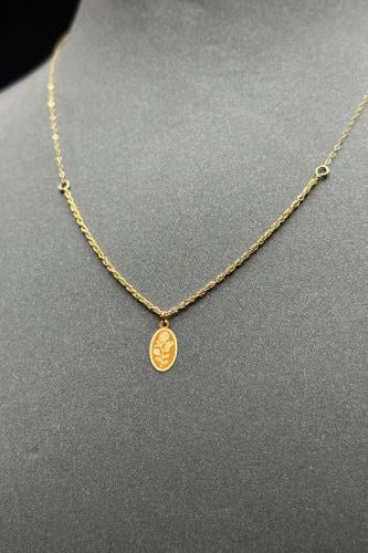 عقد مجدول مع وردة ذهب صافي عيار 21 وزن من 0.5 الى...