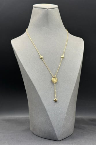 سلسال ذهب ناعم عيار 18 ايطالي قلب مع نجمة وزن 5.7...