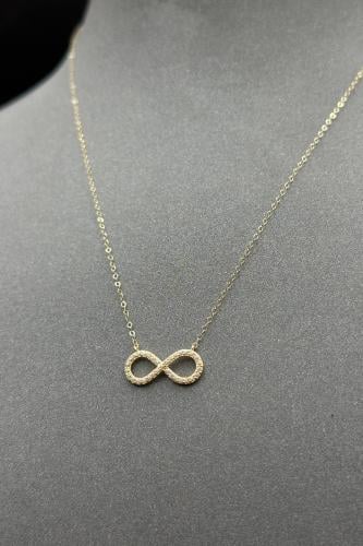 سلسلة ذهب عيار 18 انفنتي تصميم الماس وزن من 0.6 ال...