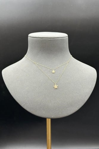 سلسال ذهب ناعم عيار 18 دورين زهرة تصميم الماس وزن...