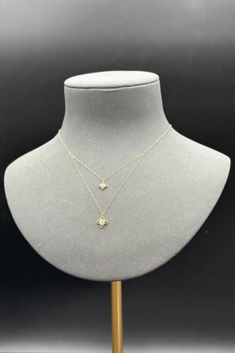 سلسال ذهب عيار 18 دورين زهرة تصميم الماس وزن 0.8 ج...