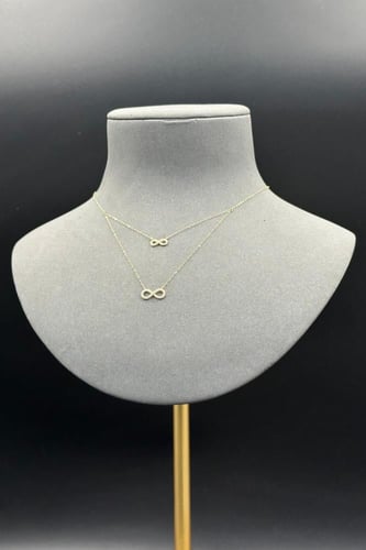 عقد ذهب عيار 18 انفنتي دورين تصميم الماس وزن من 0....