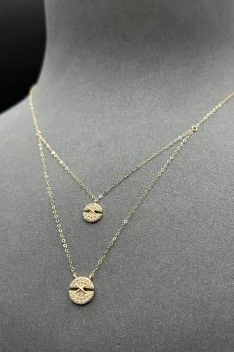 سلسال ذهب ناعم عيار 18 دورين تصميم الماس وزن 1 جرا...