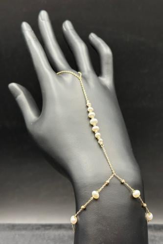 كف ذهب ناعم عيار 18 كور مع لؤلؤ وزن من 2.3 الى 2.4...