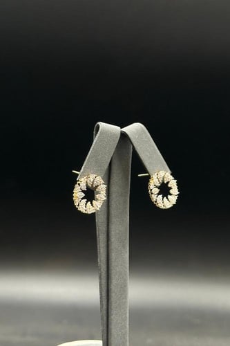 حلق دائري ذهب تصميم الماس