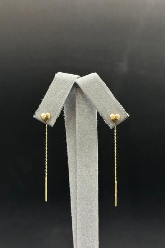 حلق قلب ذهب صافي عيار 18 وزن من 0.4 الى 0.5 جرام