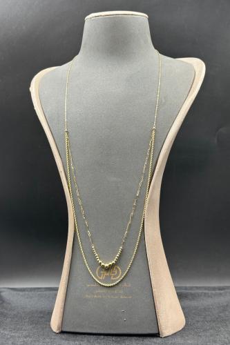 شال ذهب عيار 18 ايطالي دورين مجدول مع كور وزن 3.4...