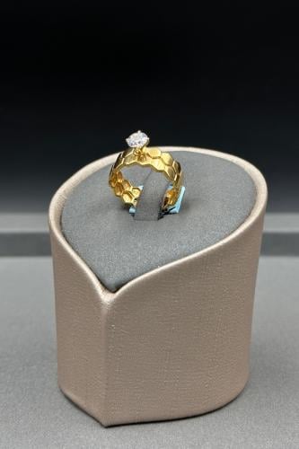 دبلة توينز خلية مع فص ذهب تصميم الماس عيار 21 وزن...