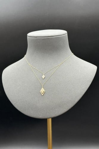 سلسلة ذهب عيار 18 دورين معين تصميم الماس وزن 1.1 ج...