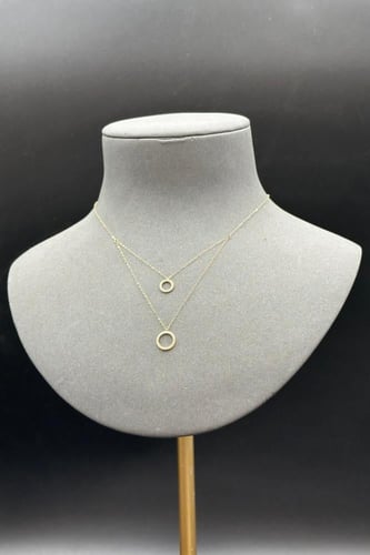 سلسلة ذهب عيار 18 دورين دائري بتصميم الماس وزن 0.8...