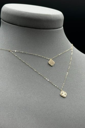 عقد وردات دورين ذهب تصميم الماس