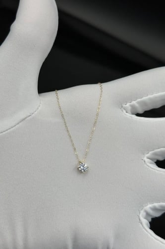 سلسال ذهب ناعم عيار 18 فص دائري تصميم الماس وزن من...