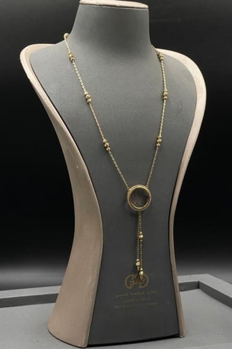 عقد دائرة ذهب عيار 21 تصميم الماس وزن 16.7 جرام