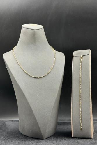 عقد مع اسوارة ذهب صافي ايطالي عيار 18 وزن 9.9 جرام