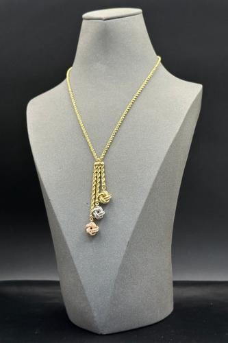 سلسال طويل ذهب عيار 18 مكرونة مجدول نازل وزن من 7....