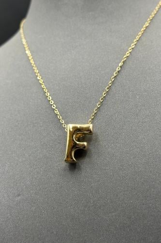 عقد ذهب عيار 18 بتصميم حرف F ايطالي وزن من 1.1 الى...