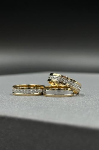 دبله ذهب تصميم الماس