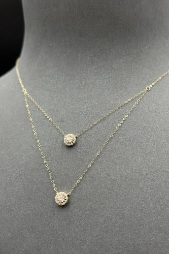 سلسال ذهب عيار 18 دورين فلورا تصميم الماس وزن من 0...