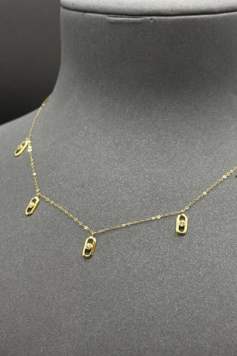 شوكر مستطيل ذهب تصميم الماس عيار 21