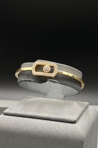 اسوارة مستطيل ذهب تصميم الماس