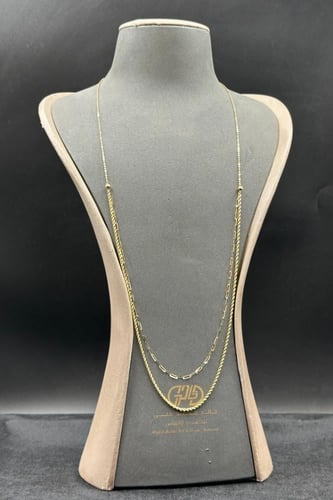 سلسال ذهب طويل عيار 18 ايطالي مجدول وزن من 3.3 الى...