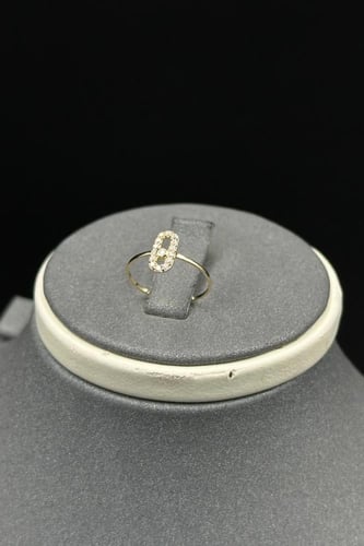 طقم اطفال مستطيل ذهب تصميم الماس عيار 18 وزن 1.3 ا...