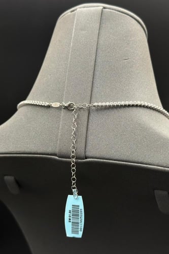 سلسال ذهب ناعم عيار 18 تنس ابيض تصميم الماس وزن 8...