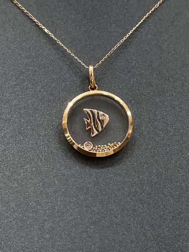 تعليقة ألماس فاخرة مع ذهب موديل روز جولد