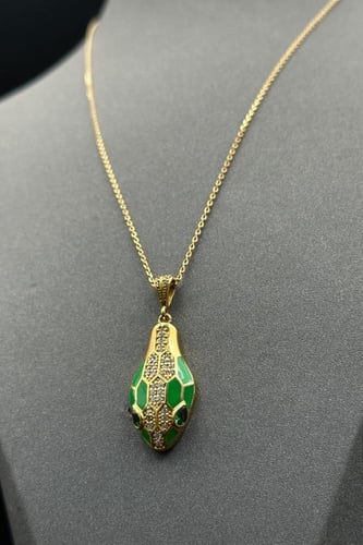 عقد ذهب عيار 18 الثعبان تصميم الماس وزن 4.9 جرام