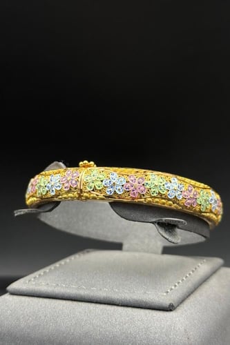 اسوارة وردات ذهب تصميم هندي عيار 21 وزن 22.2 جرام