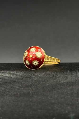 خاتم ذهب تصميم هندي عيار 21 وزن 2 جرام