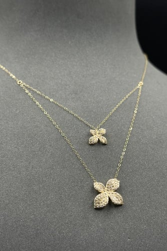 سلسال ذهب عيار 18 دورين تصميم الماس وزن من 1.5 الى...