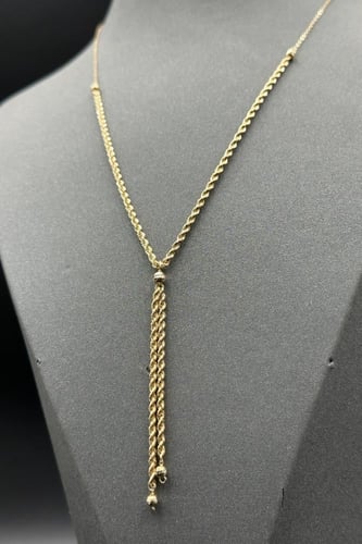 عقد مجدول نازل ذهب صافي ايطالي عيار 18 وزن من 1.7...