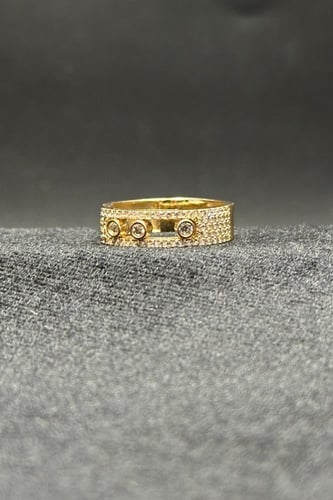 دبلة مستطيل ذهب تصميم الماس عيار 18 وزن من 5.3 الى...