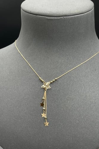 عقد نجمة مع نجمات نازله ذهب صافي ايطالي