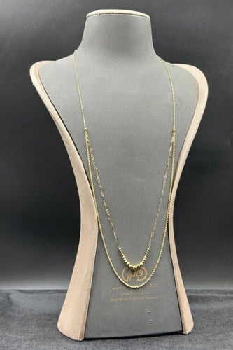 شال ذهب عيار 18 ايطالي دورين مجدول مع كور وزن 3.4...