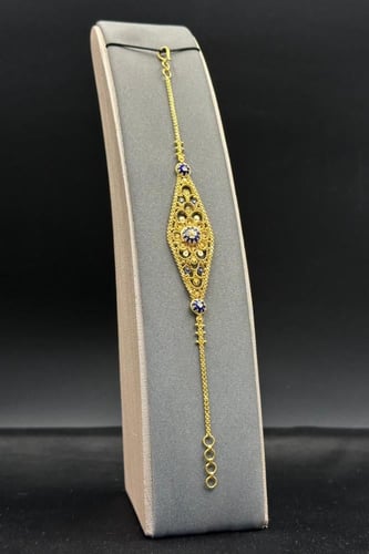 اسوارة وردة ذهب تصميم هندي عيار 21 وزن 8.6 جرام