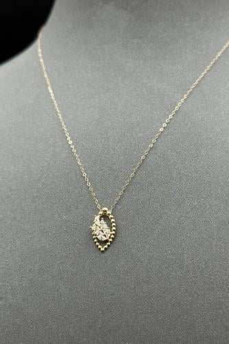 سلسال ذهب ناعم عيار 18 بتصميم الماس وزن 0.7 جرام