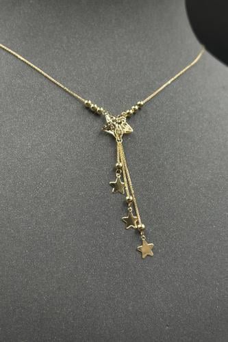 عقد نجمة مع نجمات نازله ذهب صافي ايطالي