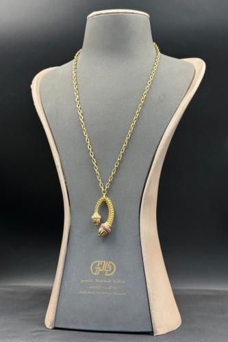عقد جنزير ذهب عيار 18 بتصميم الماس وزن 19.5 جرام