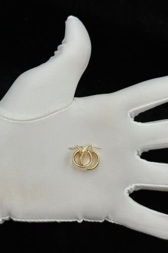 حلق دائري ذهب صافي ايطالي عيار 18 وزن 2.1 جرام