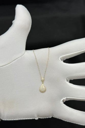 عقد دمعتين ذهب تصميم الماس عيار 18 وزن من 0.7 الى...