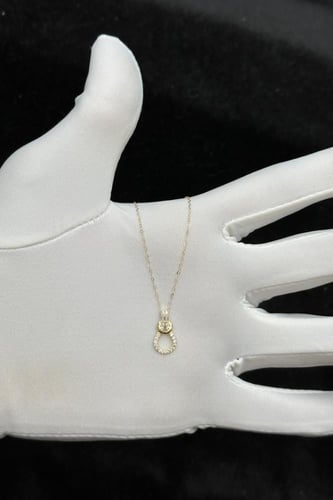 سلسال ذهب عيار 18 باقيت تصميم الماس وزن 0.7 جرام