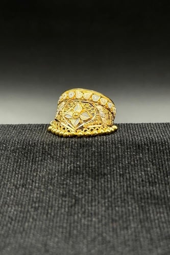 خاتم زهرة ذهب تصميم هندي عيار 21 وزن 5.5 جرام