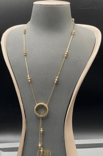 عقد دائرة ذهب عيار 21 تصميم الماس وزن 16.7 جرام