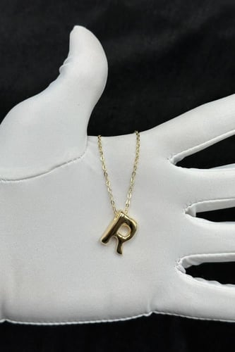 عقد حرف R ذهب صافي ايطالي عيار 18 وزن من 1.2 الى 1...