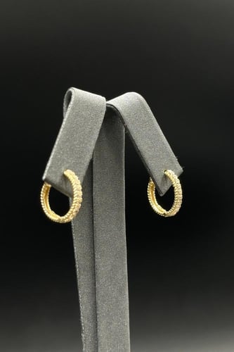 حلق دائري ذهب تصميم الماس