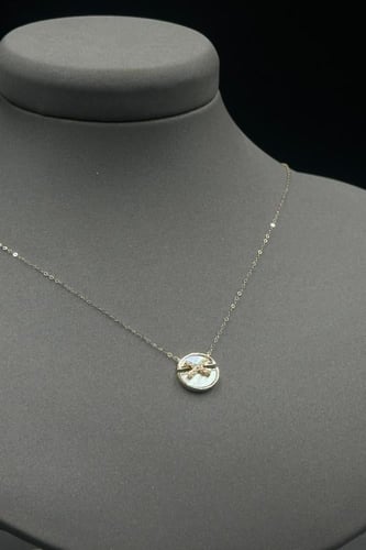 سلسال ذهب عيار 18 شكل اكس دائري بتصميم الماس وزن 1...